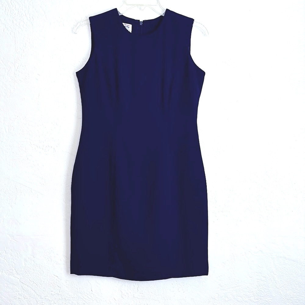 Talbots tailored sleeveless dress deep blue, matching jacket listed separately